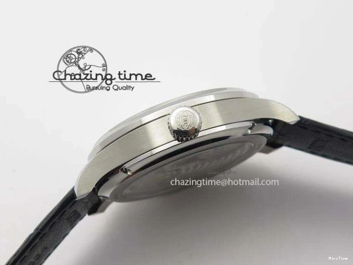 MIROTIME 0204 Portuguese Tourbillon Power Reserve Moonphase SS Black Dial Gold Numbers On Black Leather Strap RelaxedFit 7320